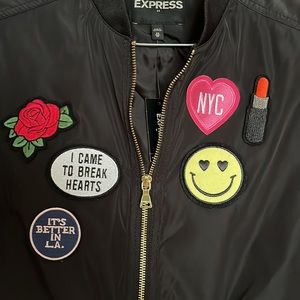 Nwt Express “came to break heart” windbreaker /bomber jacket